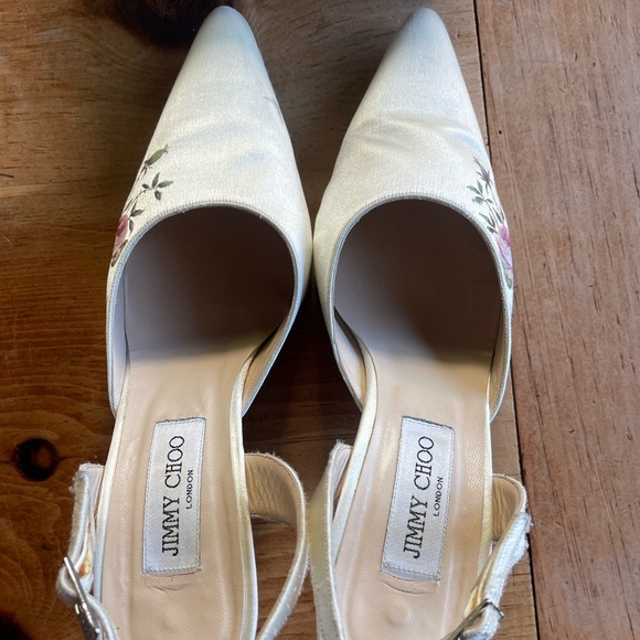 Jimmy Choo Vintage White Floral Women's Wedding Shoes - Picture 3 of 16